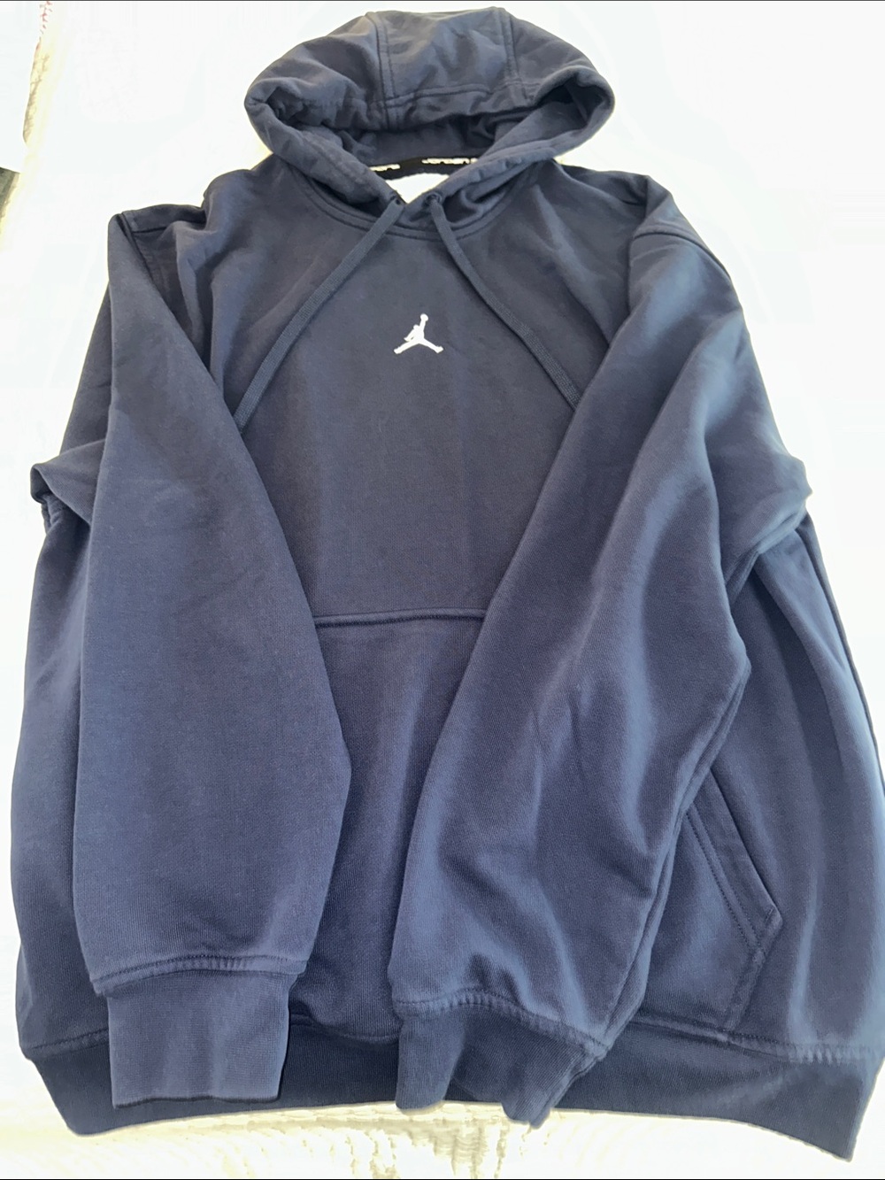 Jordan Navy Pullover Hoodie with White Jumpman size medium